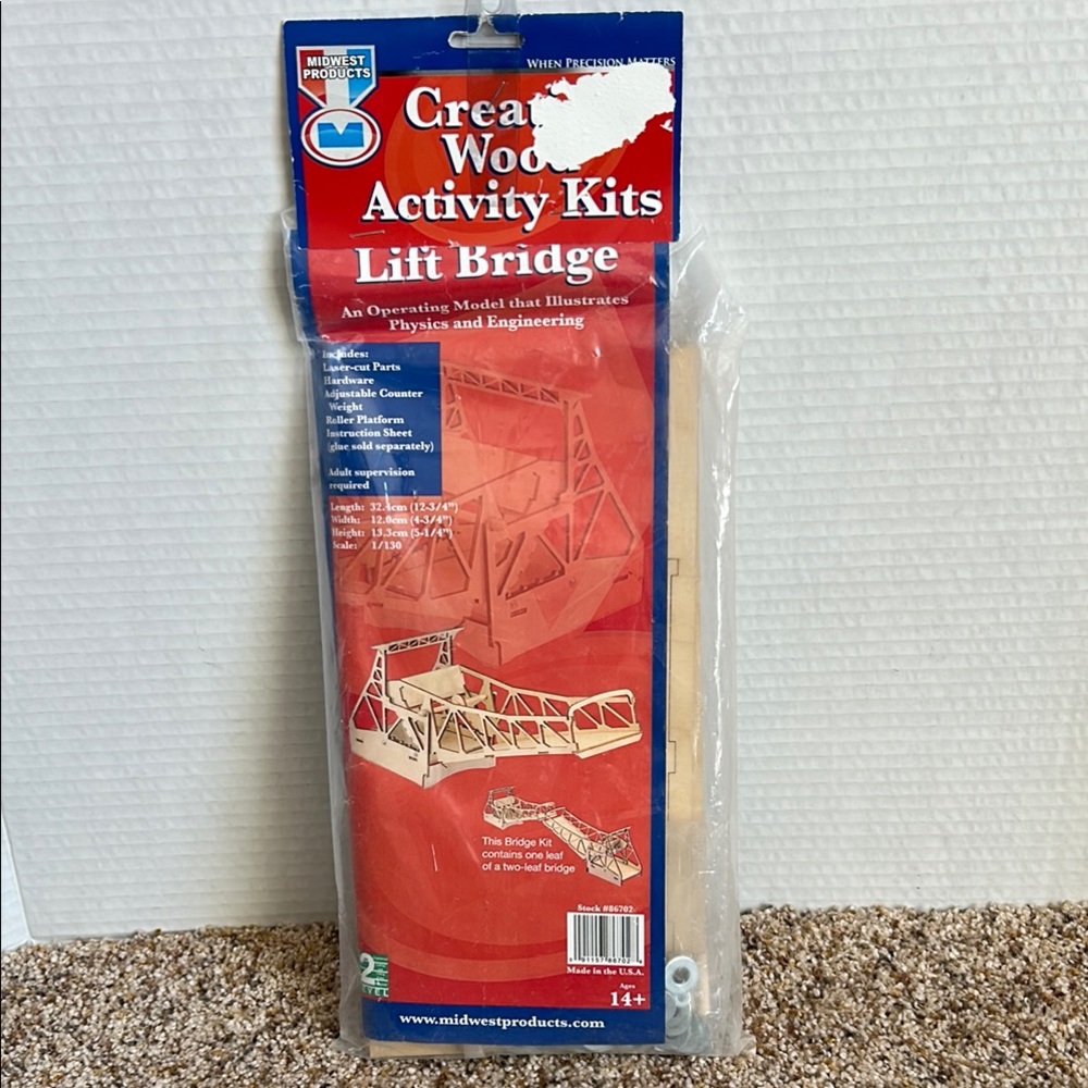Midwest Products Creative Wood Activity Kit Lift Bridge NWT